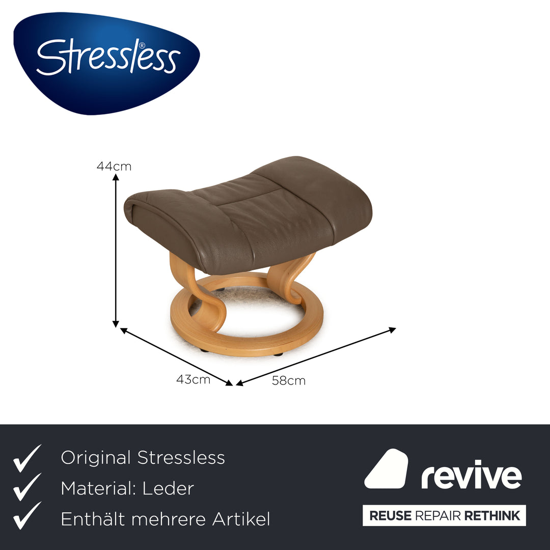 Stressless Legend Leder Sofa Garnitur Grau Ecksofa Hocker manuelle Funktion