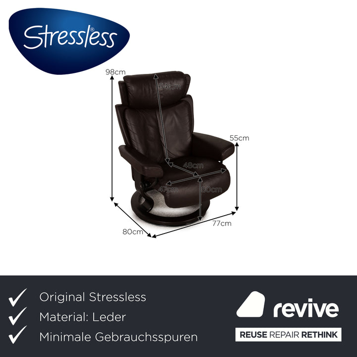 Stressless Magic leather armchair brown size S incl. stool function