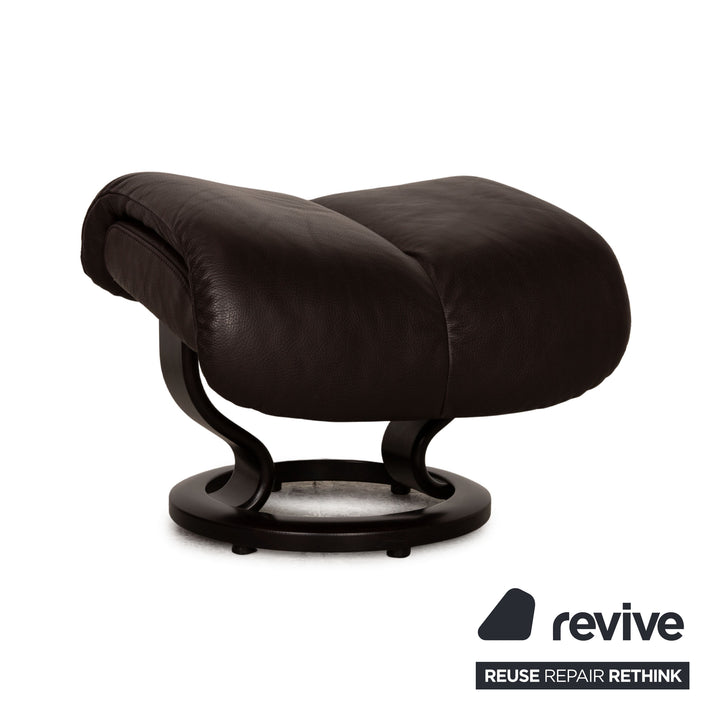 Stressless Magic leather armchair brown size S incl. stool function