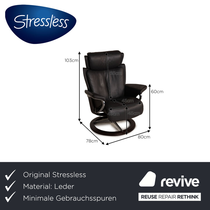 Stressless Magic Leder Sessel Schwarz inkl. Hocker Funktion Relaxfunktion