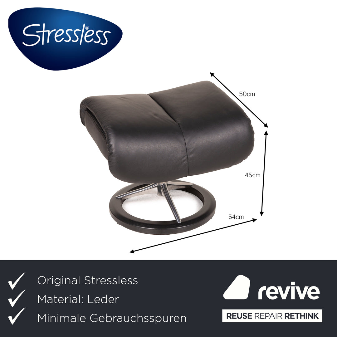 Stressless Magic Leder Sessel Schwarz inkl. Hocker Relaxsessel Funktion Größe L