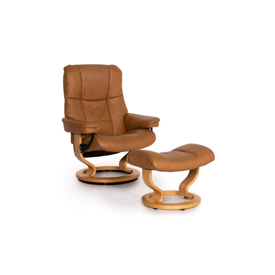 Stressless Mayfair leather recliner incl. stool brown armchair function relax function size M #15497