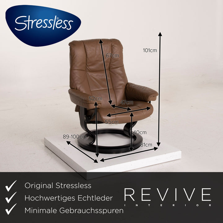 Stressless Mayfair Leder Sessel Braun Relaxfunktion inkl. Hocker #15403