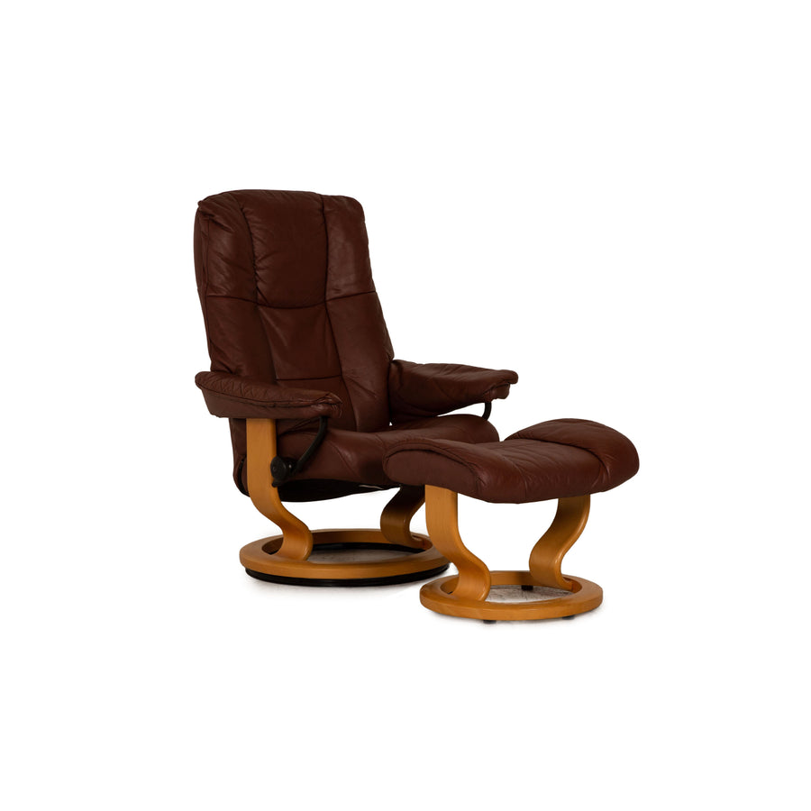 Stressless Mayfair Leather Armchair Brown Rust incl. Footstool