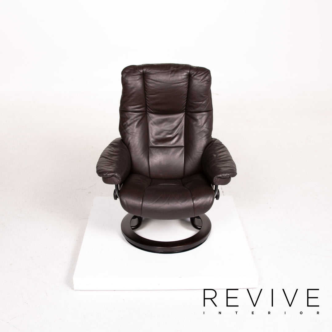 Stressless Mayfair Leather Armchair Dark Brown Brown Recliner Relaxation Function #14246