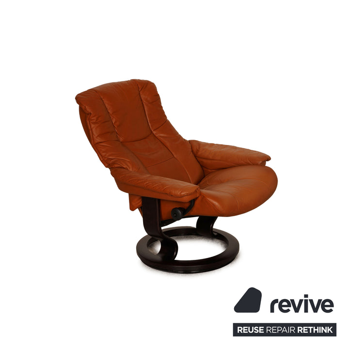 Stressless Mayfair leather armchair set brown incl. stool relax function function relax armchair
