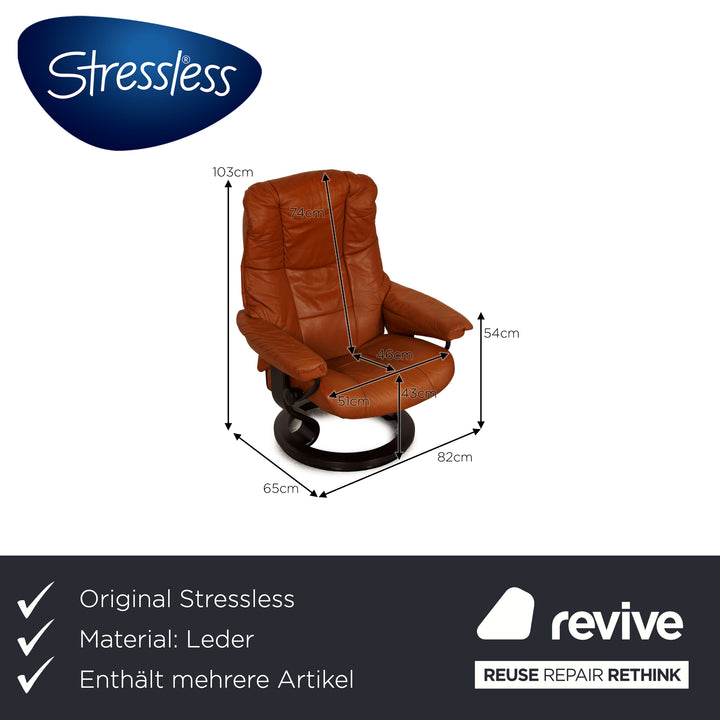 Stressless Mayfair leather armchair set brown incl. stool relax function function relax armchair