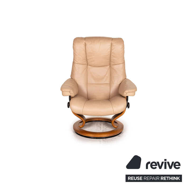 Stressless Mayfair Leder Sessel inkl. Hocker Beige Relaxfunktion Funktion Relaxsessel