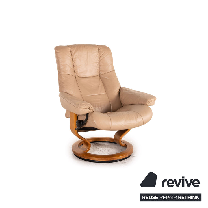 Stressless Mayfair Leder Sessel inkl. Hocker Beige Relaxfunktion Funktion Relaxsessel