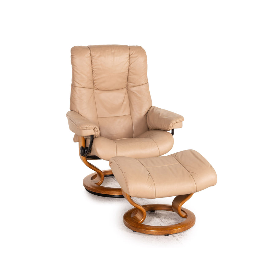 Stressless Mayfair Leder Sessel inkl. Hocker Beige Relaxfunktion Funktion Relaxsessel
