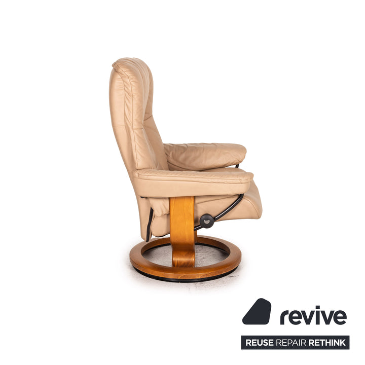 Stressless Mayfair Leder Sessel inkl. Hocker Beige Relaxfunktion Funktion Relaxsessel