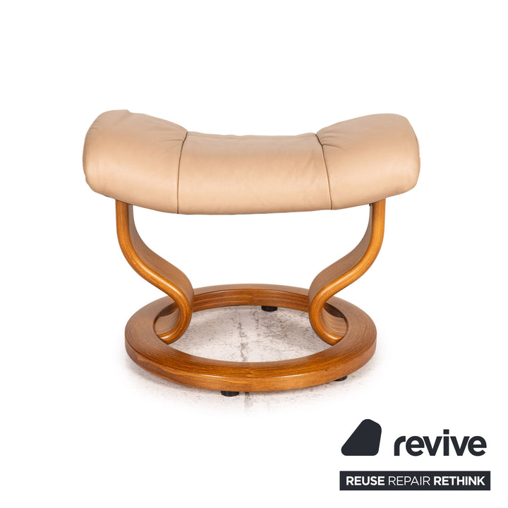 Stressless Mayfair Leder Sessel inkl. Hocker Beige Relaxfunktion Funktion Relaxsessel