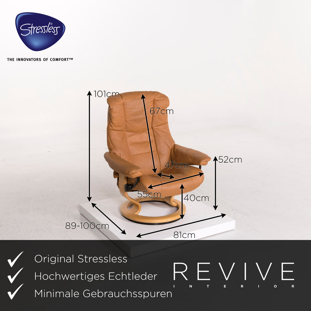 Stressless Mayfair Leder Sessel inkl. Hocker Cognac Braun Funktion Relaxfunktion Größe M #12203