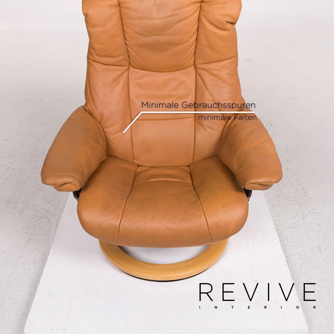 Stressless Mayfair Leder Sessel inkl. Hocker Cognac Braun Funktion Relaxfunktion Größe M #12203