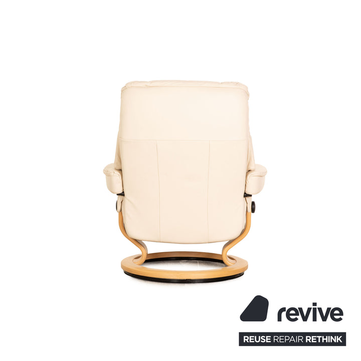 Stressless Mayfair Leder Sessel inkl. Hocker Creme Größe M