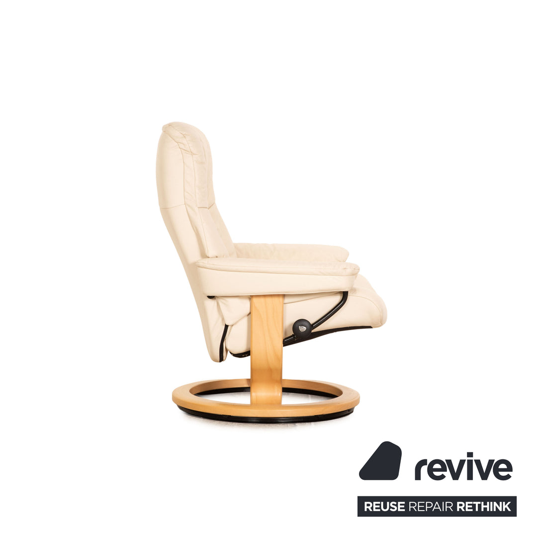 Stressless Mayfair Leder Sessel inkl. Hocker Creme Größe M