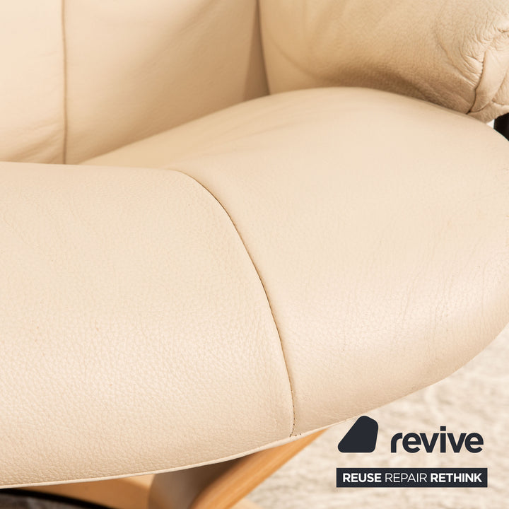 Stressless Mayfair Leder Sessel inkl. Hocker Creme Größe M