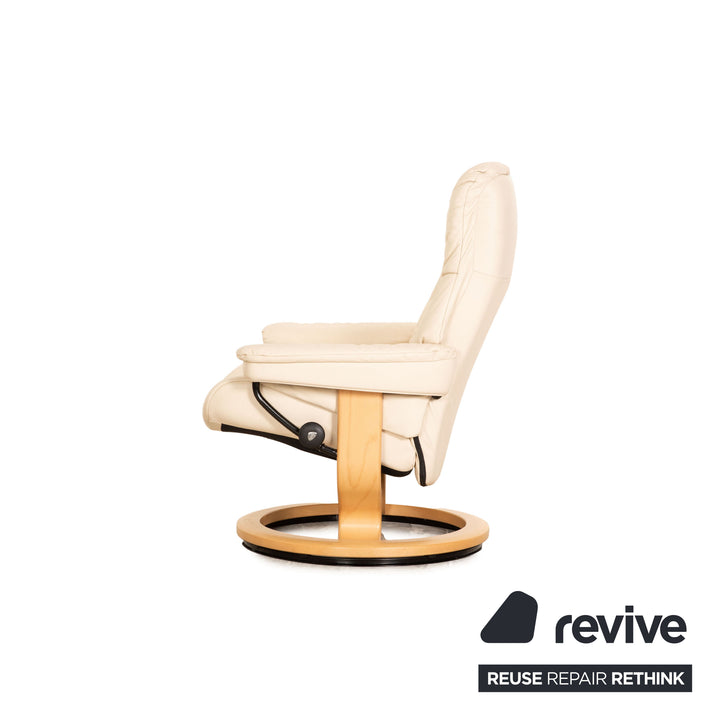Stressless Mayfair Leder Sessel inkl. Hocker Creme Größe M