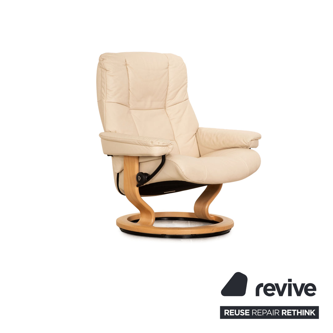 Stressless Mayfair Leder Sessel inkl. Hocker Creme Größe M