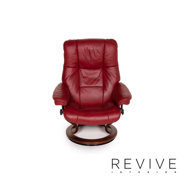 Stressless Mayfair leather armchair incl. footstool red relax function function relax armchair