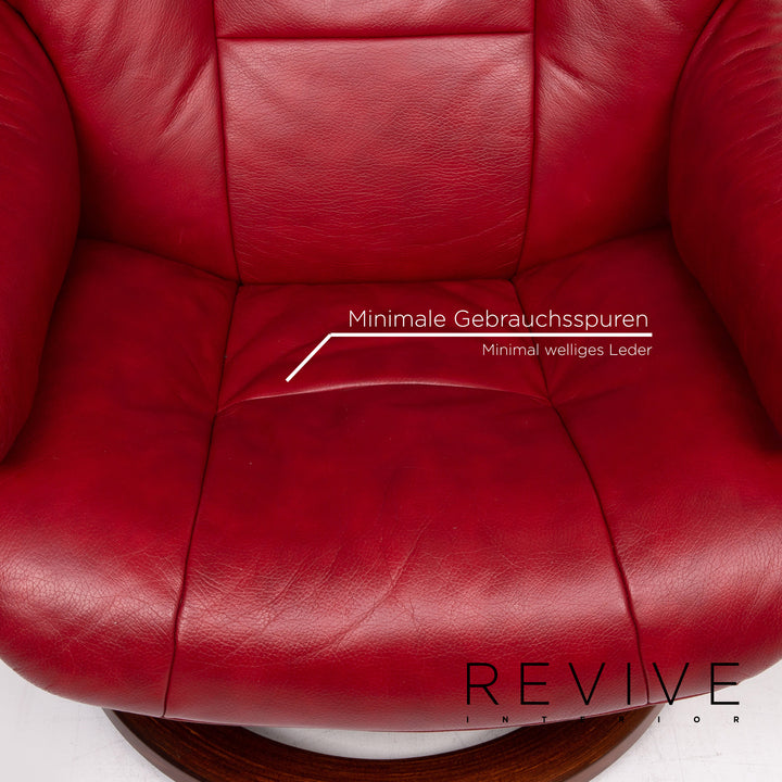 Stressless Mayfair Leder Sessel inkl. Hocker Rot Relaxfunktion Funktion Relaxsessel
