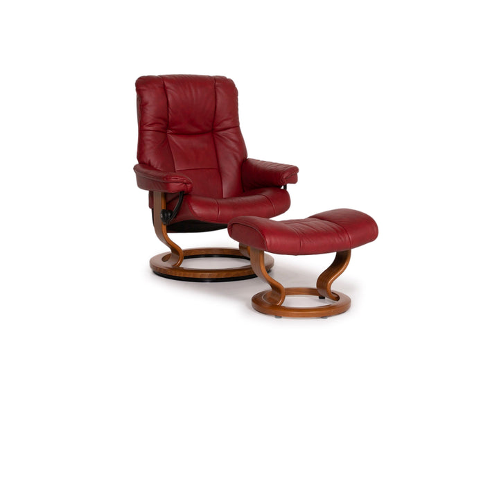 Stressless Mayfair Leder Sessel Rot inkl. Hocker Relaxfunktion #14692