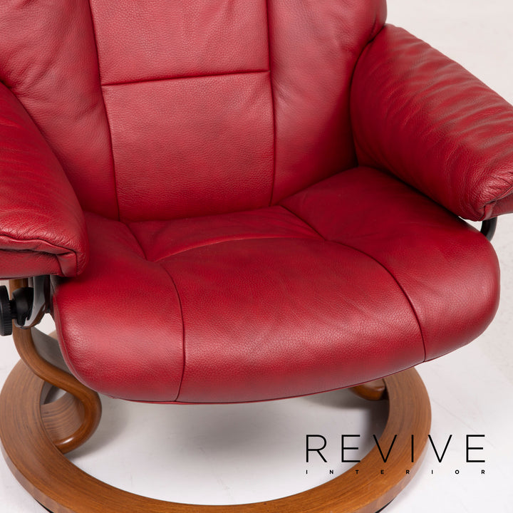 Stressless Mayfair Leder Sessel Rot inkl. Hocker Relaxfunktion #14692
