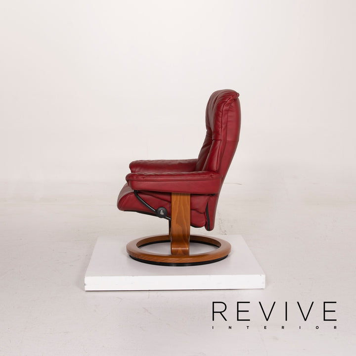 Stressless Mayfair Leder Sessel Rot inkl. Hocker Relaxfunktion #14692
