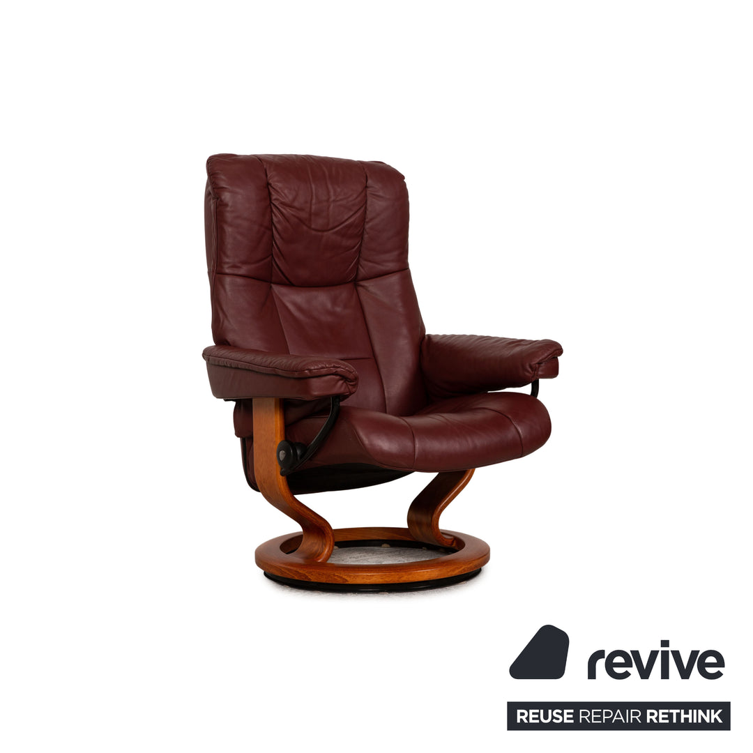 Stressless Mayfair Leather Armchair Red Paloma including stool function