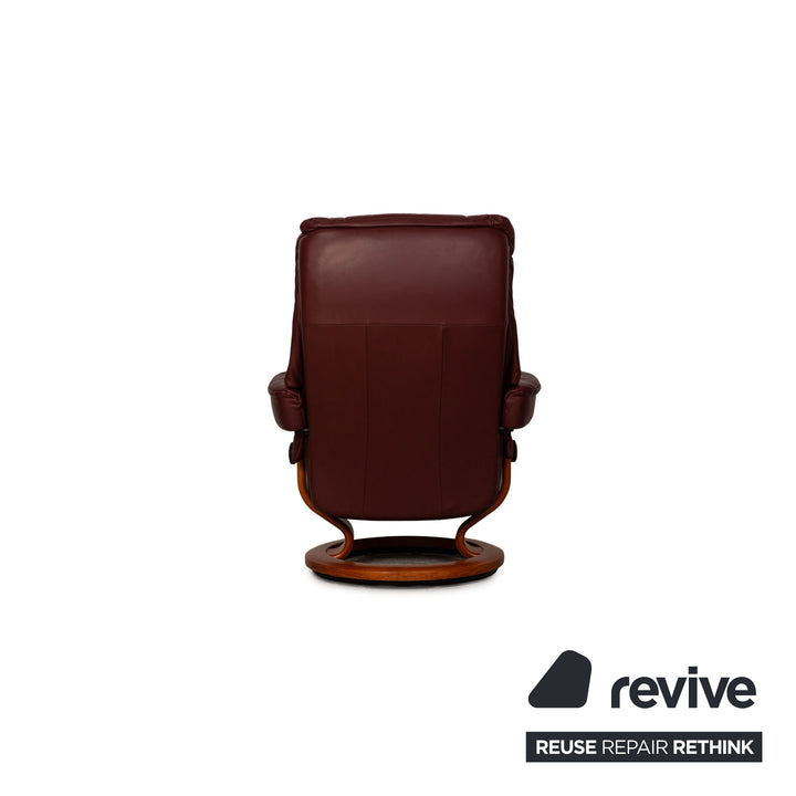 Stressless Mayfair Leather Armchair Red Paloma including stool function