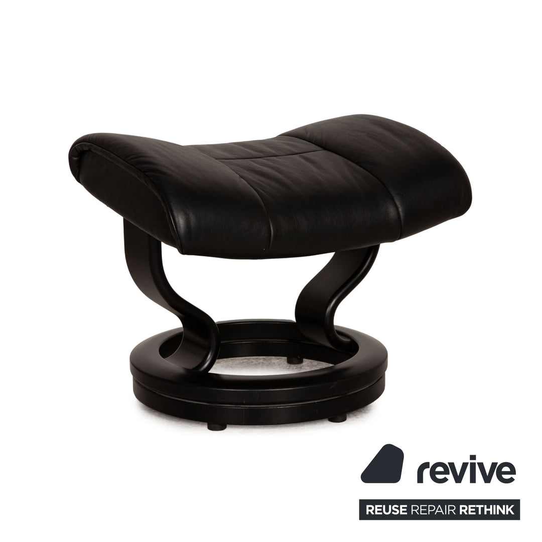 Stressless Mayfair Leder Sessel Schwarz Größe S Relaxfunktion inkl. Hocker inkl. Erhöhungsring