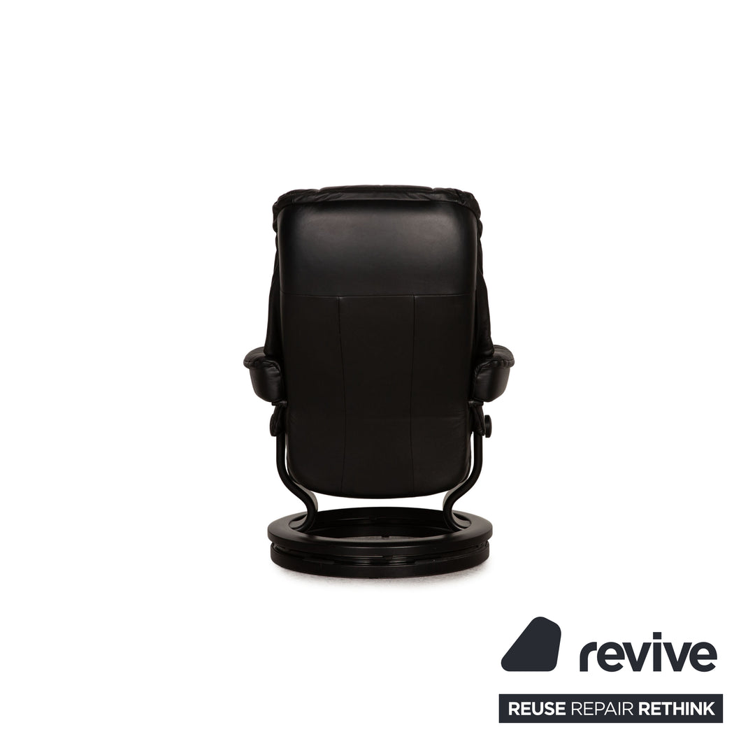 Stressless Mayfair Leder Sessel Schwarz Größe S Relaxfunktion inkl. Hocker inkl. Erhöhungsring