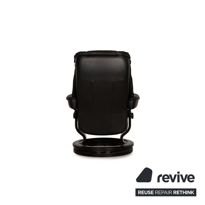 Stressless Mayfair Leder Sessel Schwarz Größe S Relaxfunktion inkl. Hocker inkl. Erhöhungsring