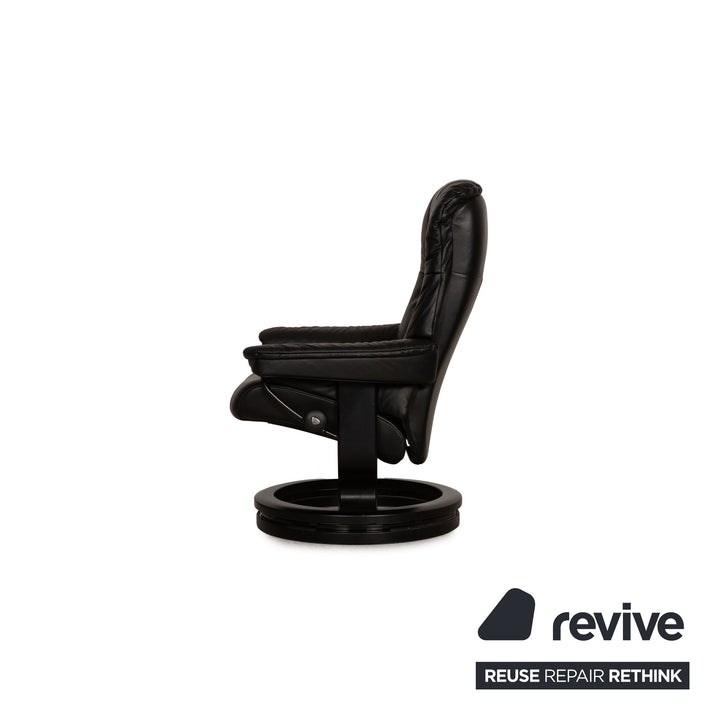 Stressless Mayfair Leder Sessel Schwarz Größe S Relaxfunktion inkl. Hocker inkl. Erhöhungsring