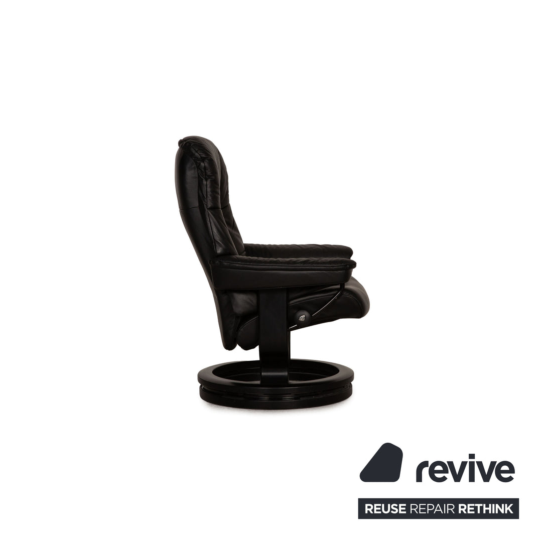 Stressless Mayfair Leder Sessel Schwarz Größe S Relaxfunktion inkl. Hocker inkl. Erhöhungsring