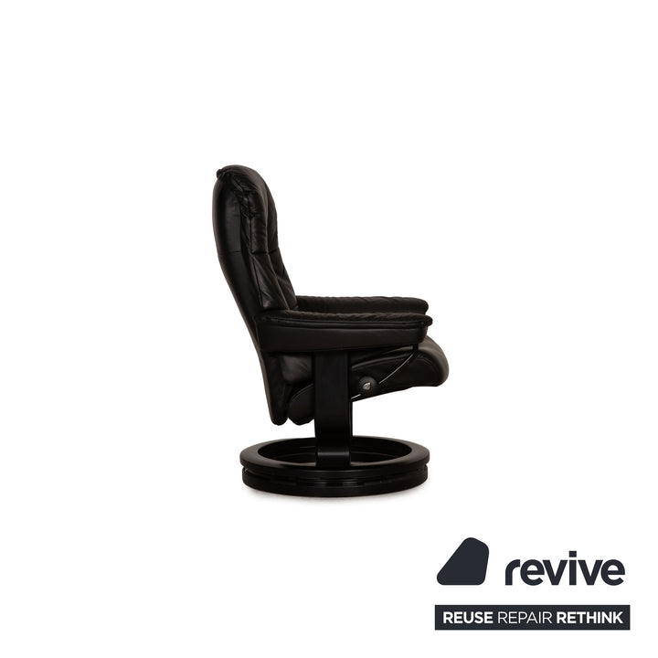 Stressless Mayfair Leder Sessel Schwarz Größe S Relaxfunktion inkl. Hocker inkl. Erhöhungsring