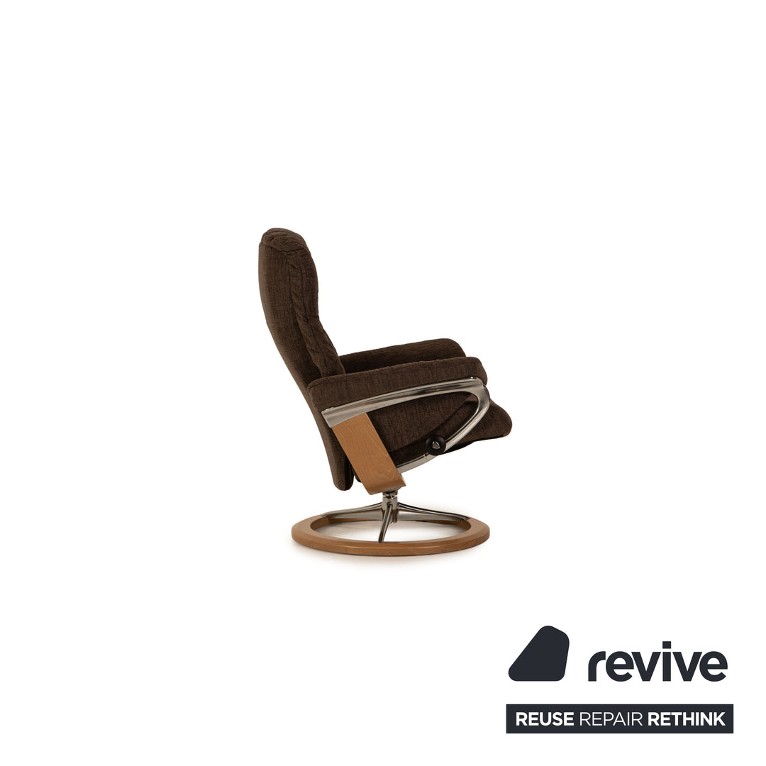 Stressless Mayfair Sessel Stoff Braun Größe S inkl. Hocker