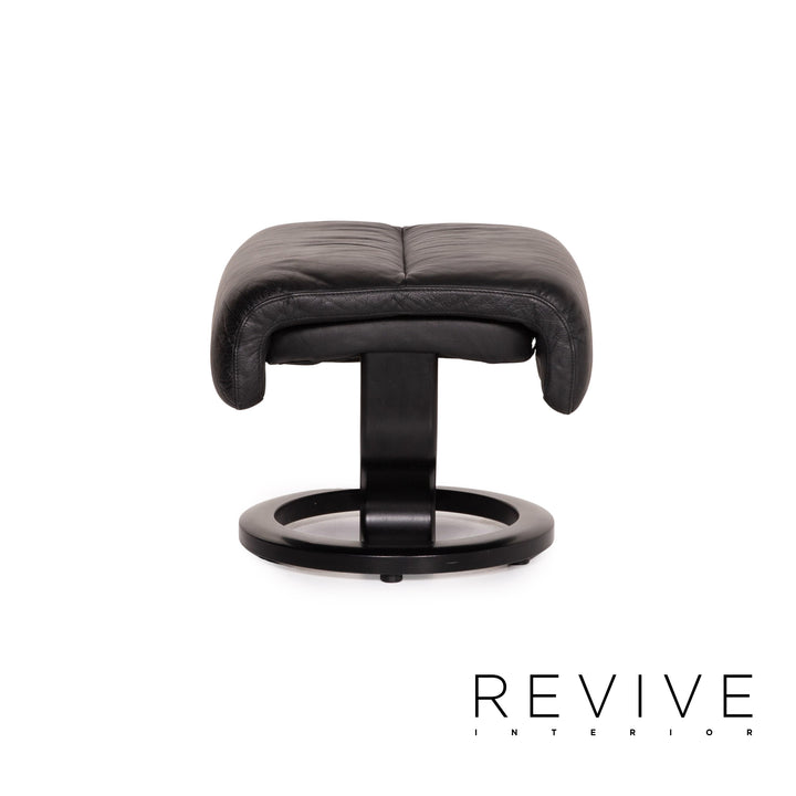 Stressless Memphis leather armchair size M incl. stool black Relaxation function