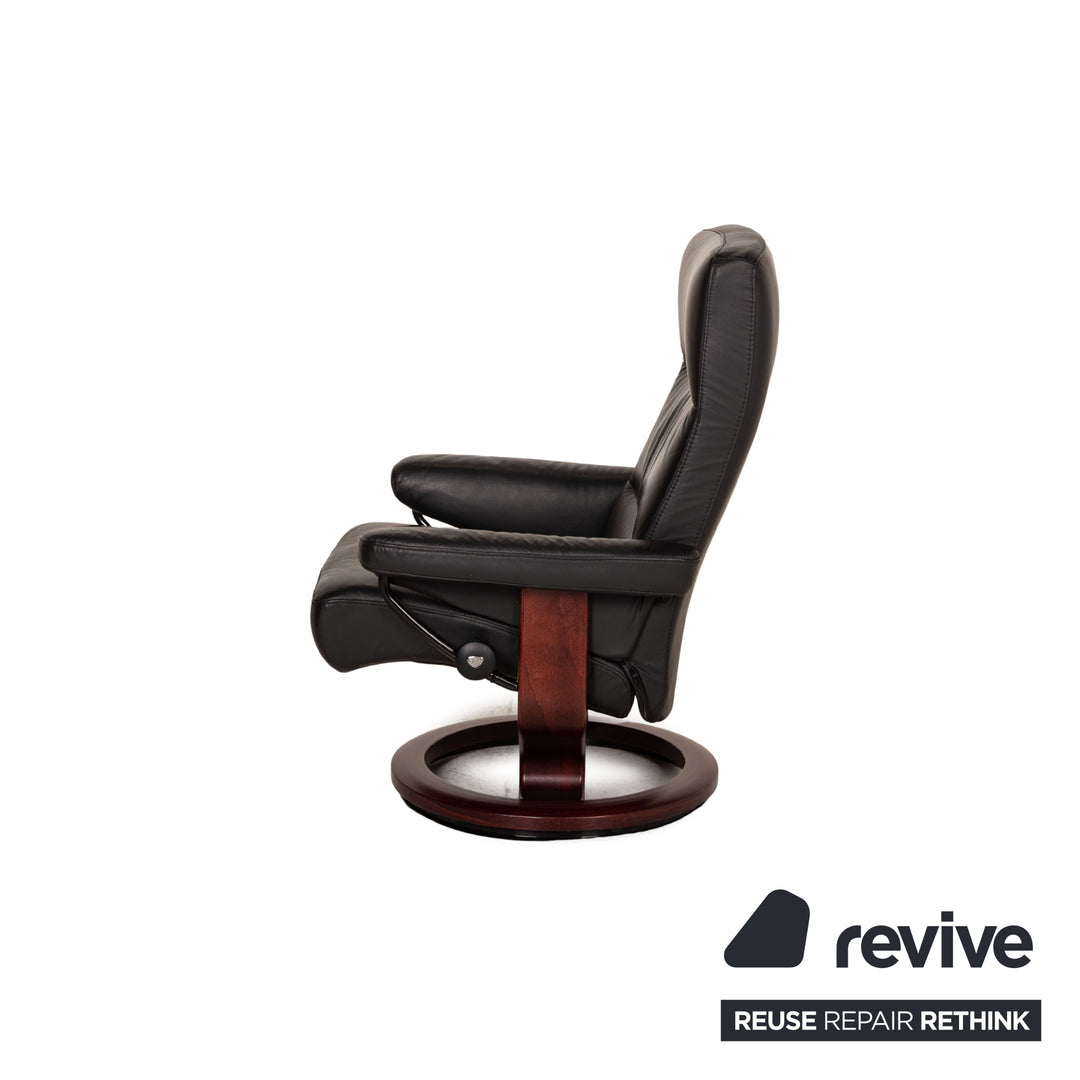 Stressless Memphis Leder Sessel Schwarz inkl. Hocker Funktion Relaxfunktion