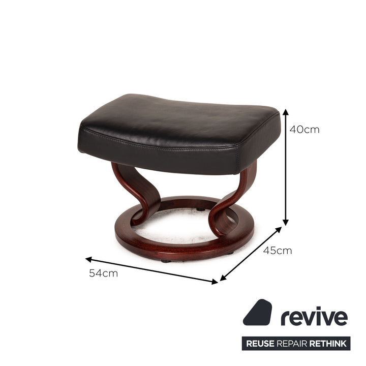 Stressless Memphis Leder Sessel Schwarz inkl. Hocker Funktion Relaxfunktion