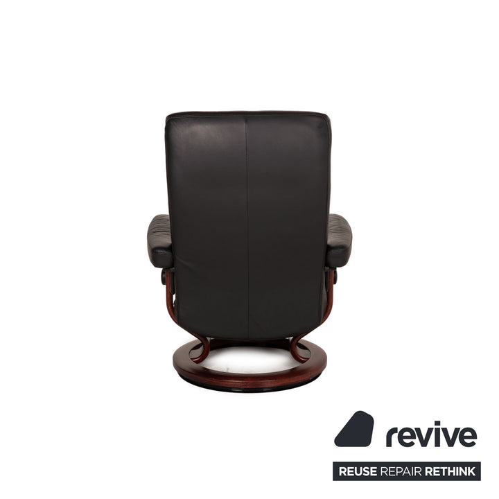 Stressless Memphis Leder Sessel Schwarz inkl. Hocker Funktion Relaxfunktion