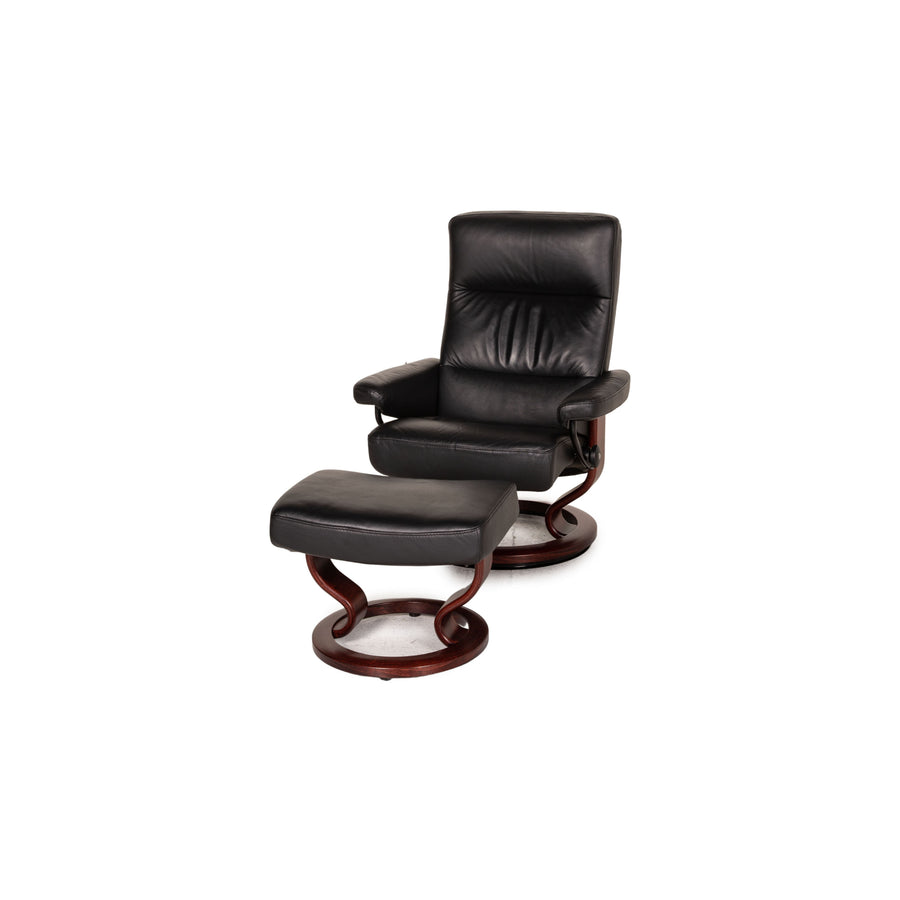 Stressless Memphis Leder Sessel Schwarz inkl. Hocker Funktion Relaxfunktion
