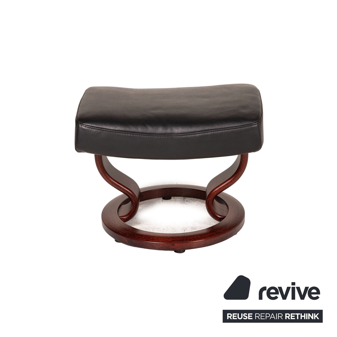 Stressless Memphis Leder Sessel Schwarz inkl. Hocker Funktion Relaxfunktion
