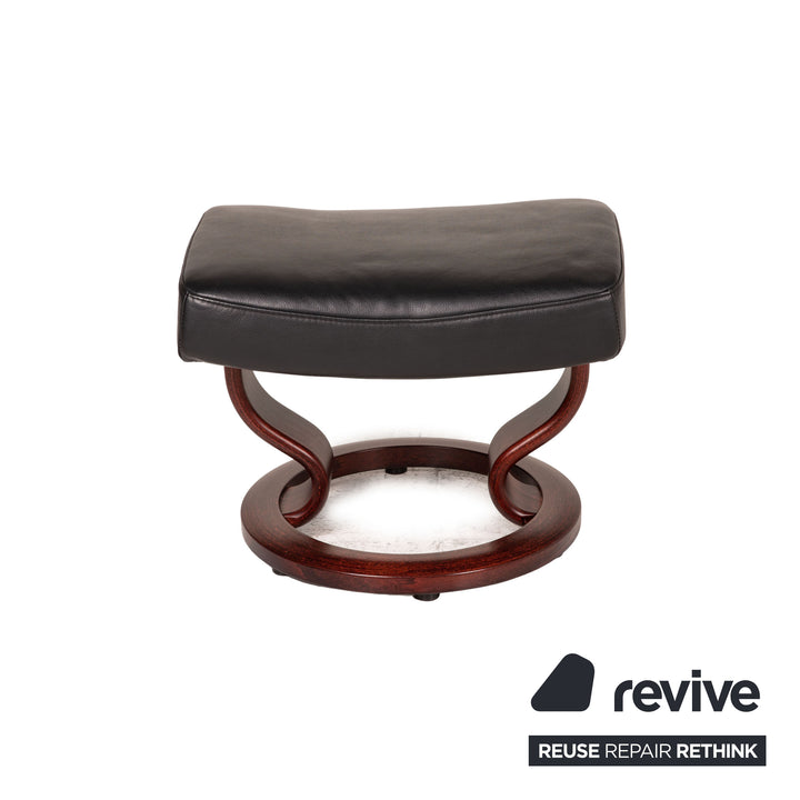 Stressless Memphis Leder Sessel Schwarz inkl. Hocker Funktion Relaxfunktion