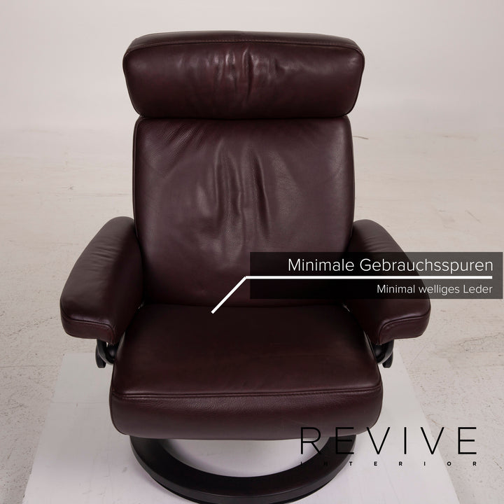 Stressless Orion Leder Sessel Aubergine Größe M inkl. Hocker Relaxfunktion #15188