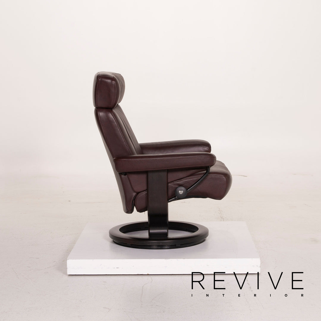 Stressless Orion Leder Sessel Aubergine Größe M inkl. Hocker Relaxfunktion #15188