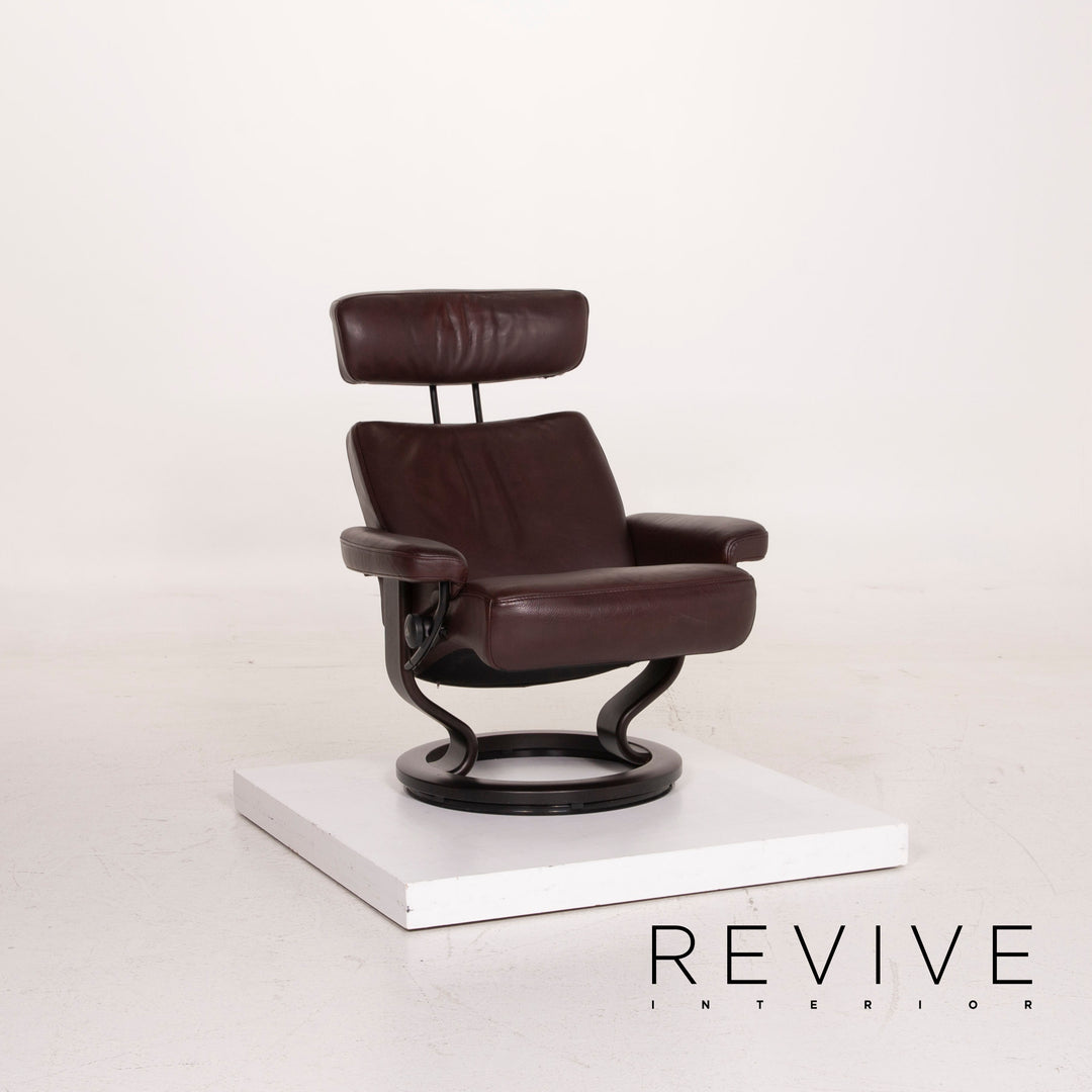 Stressless Orion Leder Sessel Aubergine Größe M inkl. Hocker Relaxfunktion #15188