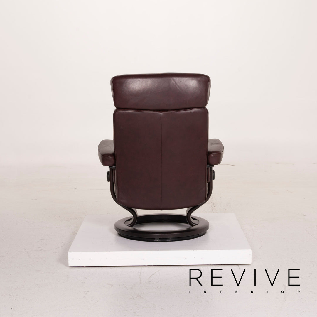 Stressless Orion Leder Sessel Aubergine Größe M inkl. Hocker Relaxfunktion #15188