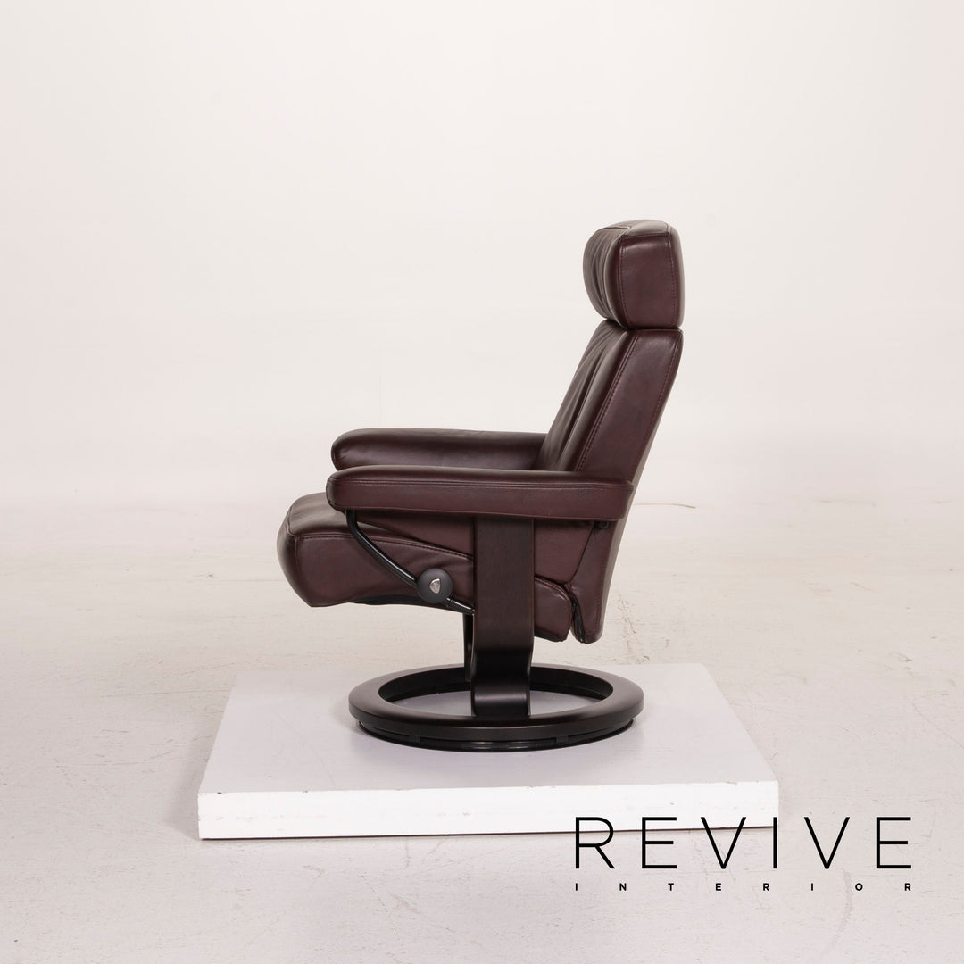 Stressless Orion Leder Sessel Aubergine Größe M inkl. Hocker Relaxfunktion #15188