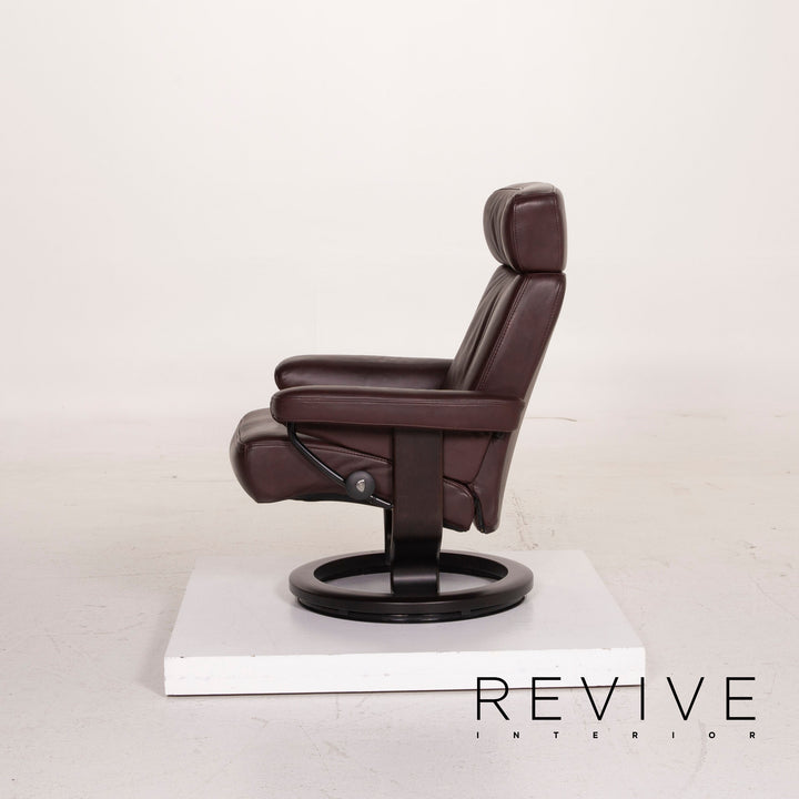 Stressless Orion Leder Sessel Aubergine Größe M inkl. Hocker Relaxfunktion #15188
